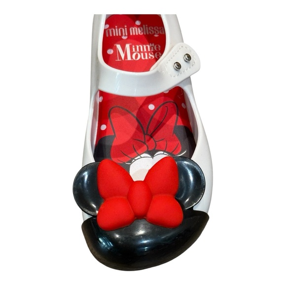 Mini Melissa white, black, red Minnie ears Maryjanes - Picture 3 of 9